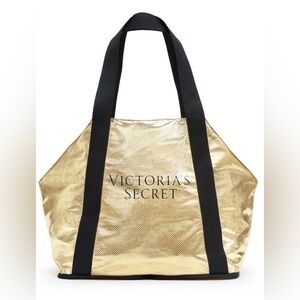 Victoria's Secret Gold and Black Tote Bag